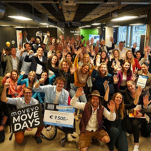 Gruppenfoto am Abschlussevent der MOVEVO Move Days