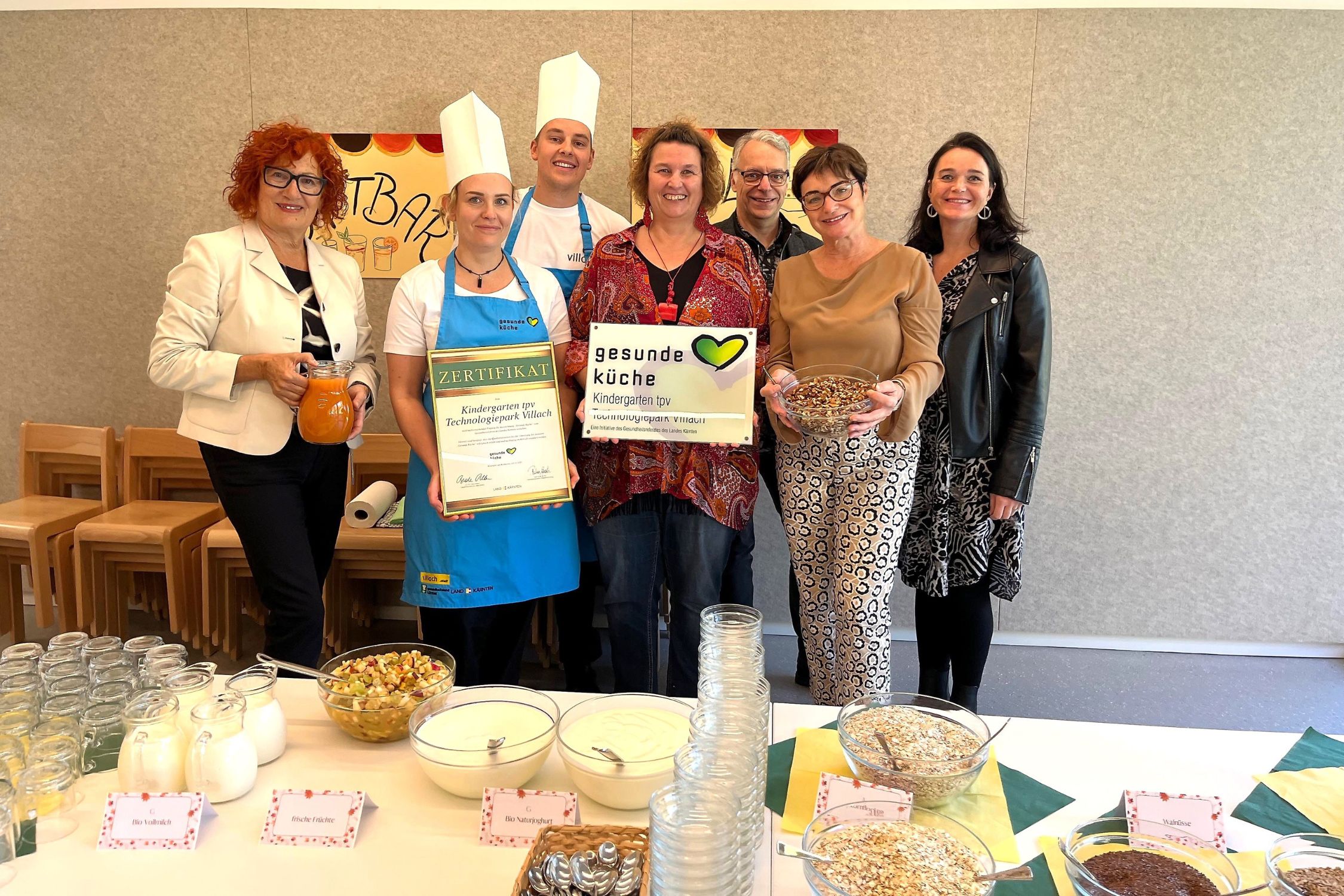 Zertifikatsübergabe "Gesunde Küche" im Kindergarten im tpv
